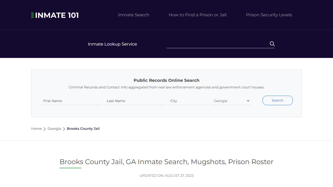 Brooks County Jail, GA Inmate Search, Mugshots, Prison Roster